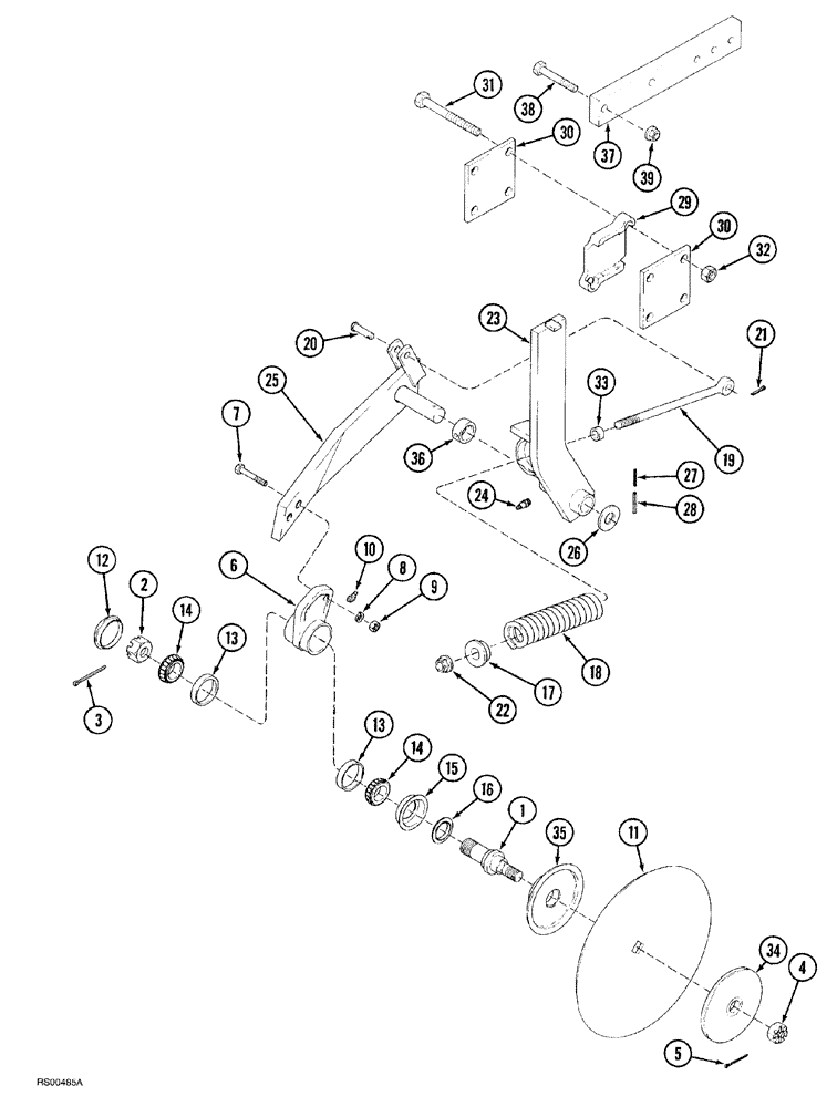 Схема запчастей Case IH 7500 - (09-09) - ROLLING COULTER, SPRING CUSHION TYPE WITH CAST ARM (09) - CHASSIS/ATTACHMENTS