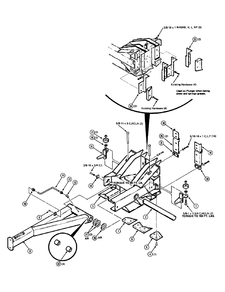 Схема запчастей Case IH 8540 - (24) - PLUNGER ASSEMBLY (14) - BALE CHAMBER