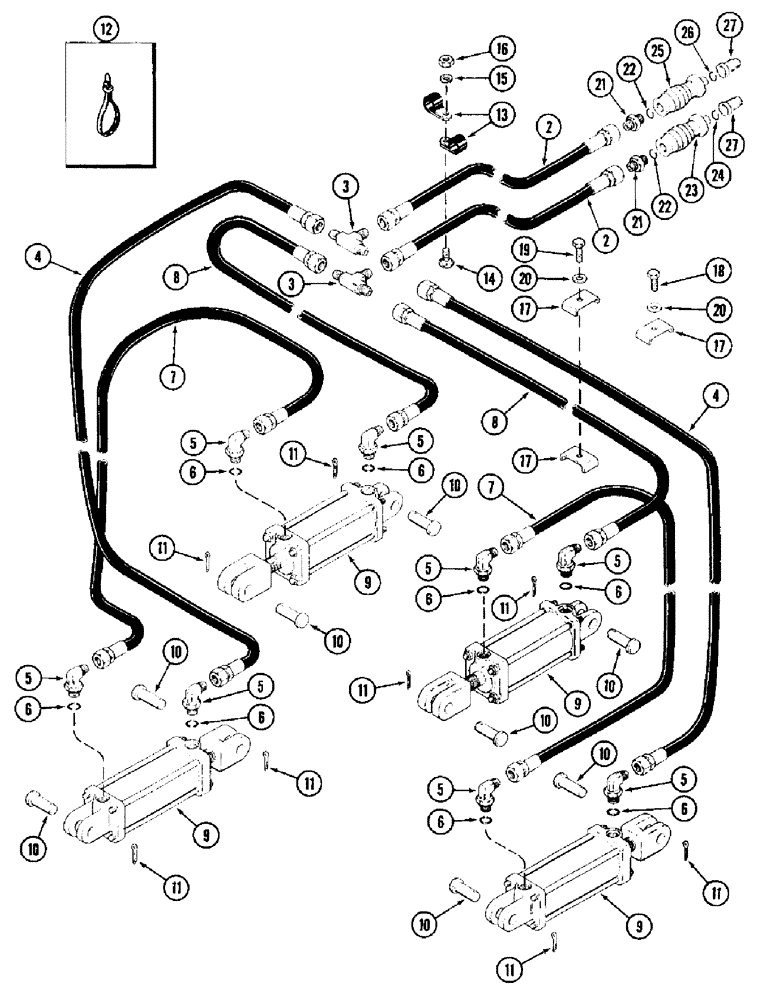 Схема запчастей Case IH 3950 - (8-01) - HYDRAULIC TRANSPORT SYSTEM (08) - HYDRAULICS