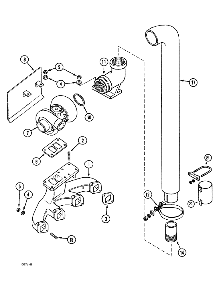 Схема запчастей Case IH 4240 - (2-38) - VERTICAL EXHAUST, MODEL 4240 ONLY (02) - ENGINE