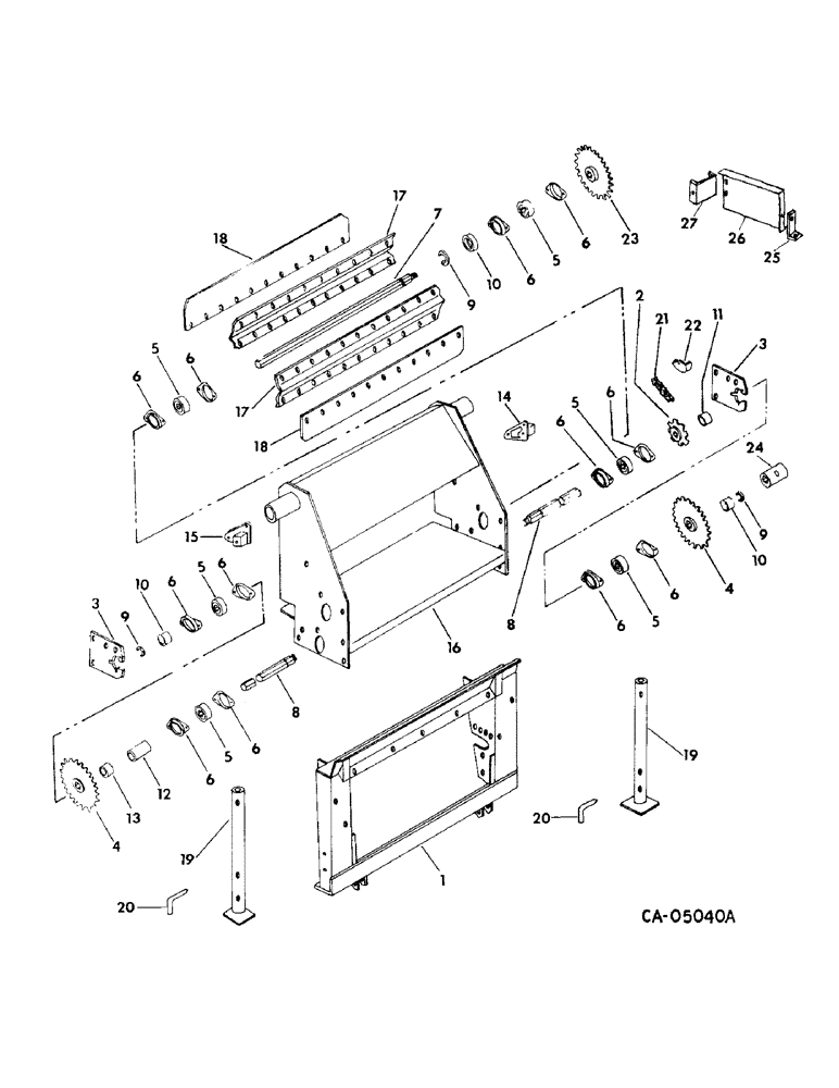 Схема запчастей Case IH 800 - SERIES - (A-06) - FEEDER ADAPTER, 843, 844, 853, 854, 863, 864, 873, 874 AND 883 CORN HEADS (58) - ATTACHMENTS/HEADERS