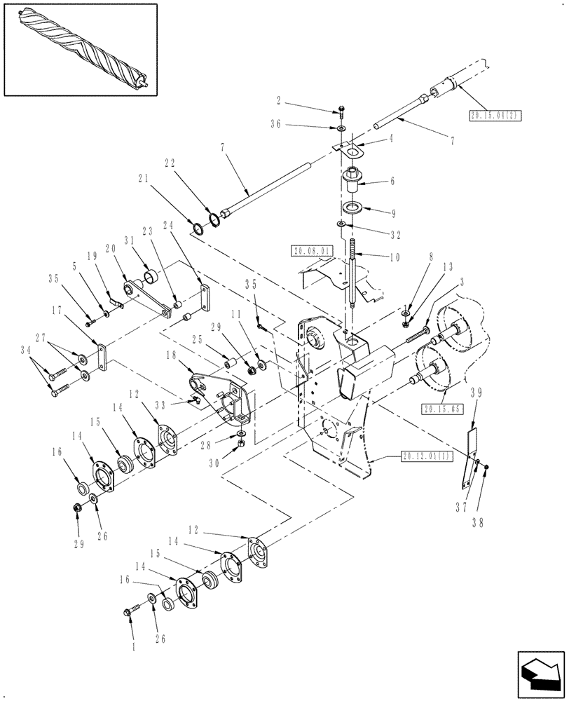 Схема запчастей Case IH HDX142 - (20.15.03[2]) - CONDITIONER, RH, FROM 10/21/06 (58) - ATTACHMENTS/HEADERS