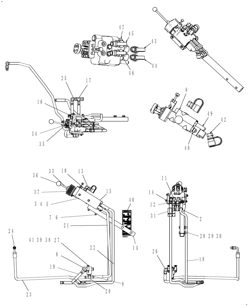 Схема запчастей Case IH L360 - (009) - DIA KIT, MID-MOUNT HYDRAULIC CONTROL VALVE, 2-SPOOL (FARMALL 45A/55A 2WD) - 710440156 