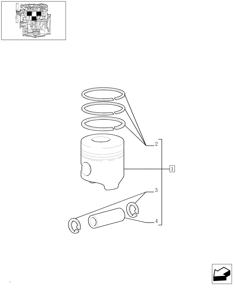 Схема запчастей Case IH JX1070C - (0.08.2/01) - PISTON ASSEMBLY (01) - ENGINE