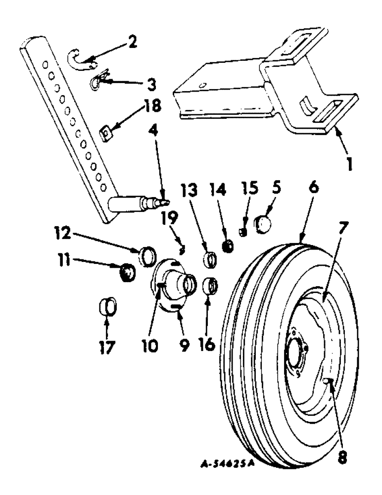 Схема запчастей Case IH 60 - (D-12) - GAUGE WHEEL AND BRACKET 