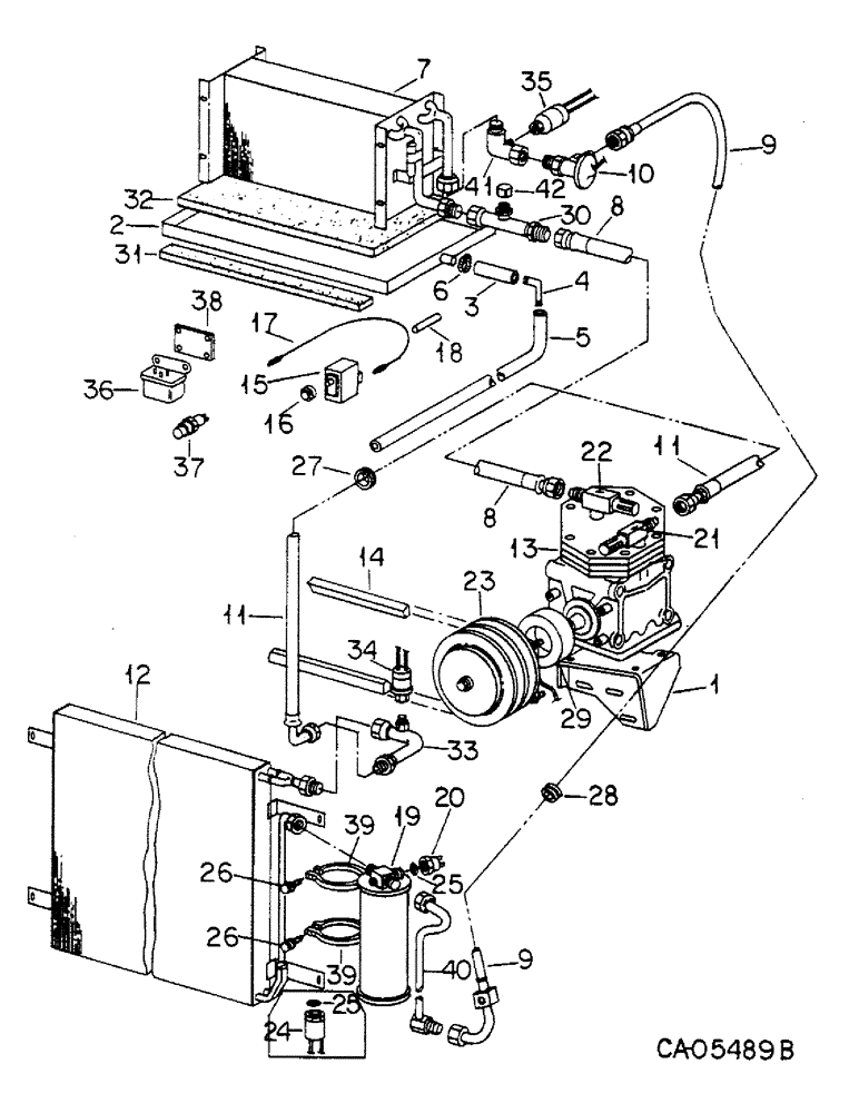 Схема запчастей Case IH 4386 - (13-16) - CAB AND SUPERSTRUCTURE, AIR CONDITIONER ATTACHMENT AND CONNECTIONS, 4386 TRACTORS (05) - SUPERSTRUCTURE