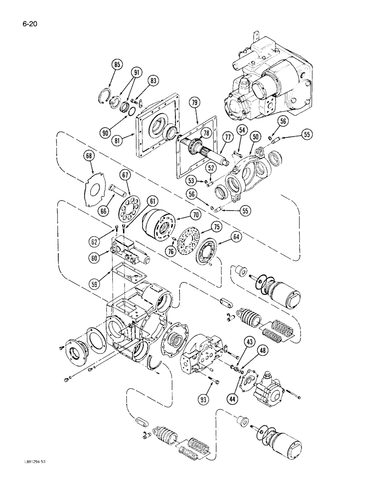 Схема запчастей Case IH 1822 - (6-20) - HYDROSTATIC PUMP, 1822 COTTON PICKER (03) - POWER TRAIN