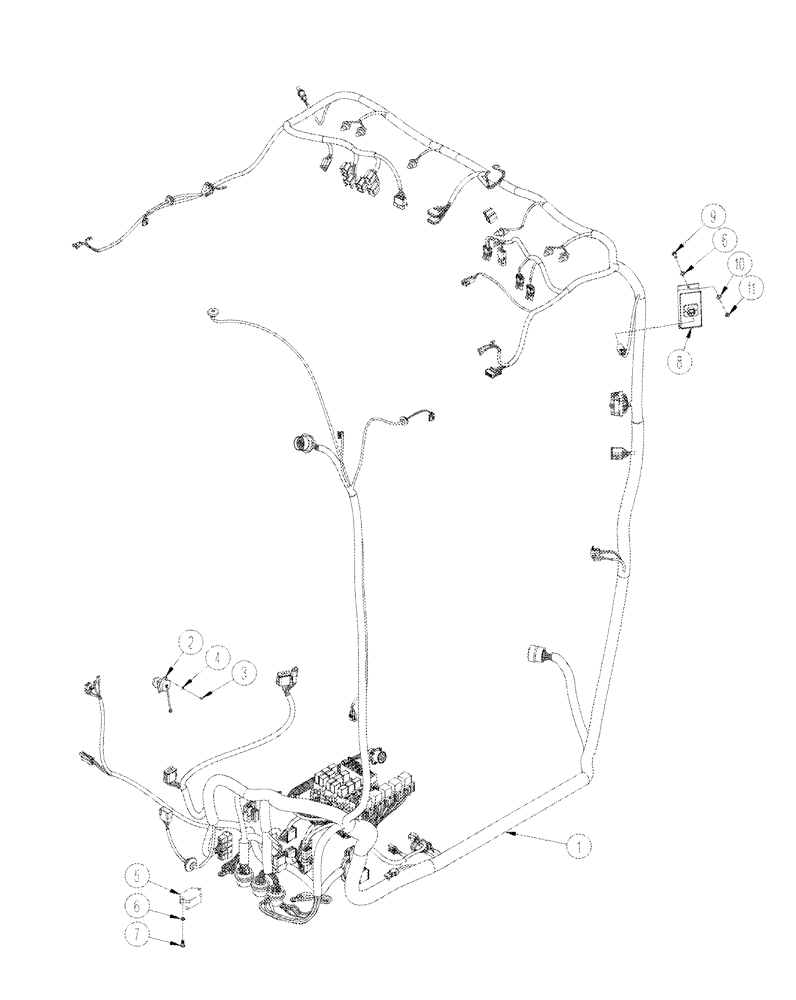 Схема запчастей Case IH STX375 - (04-24) - HARNESS MAIN CAB, DELUXE AND LUXURY CABS (04) - ELECTRICAL SYSTEMS