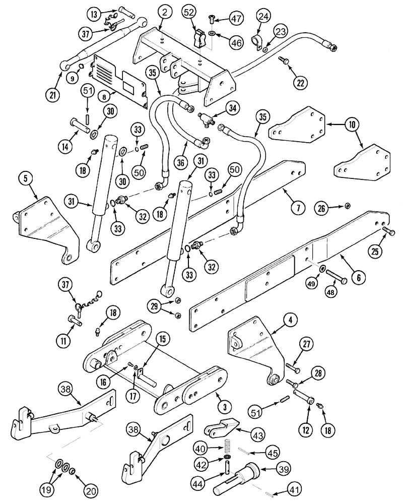 Схема запчастей Case IH CX90 - (09-64) - HITCH - 3 POINT FRONT (09) - CHASSIS/ATTACHMENTS