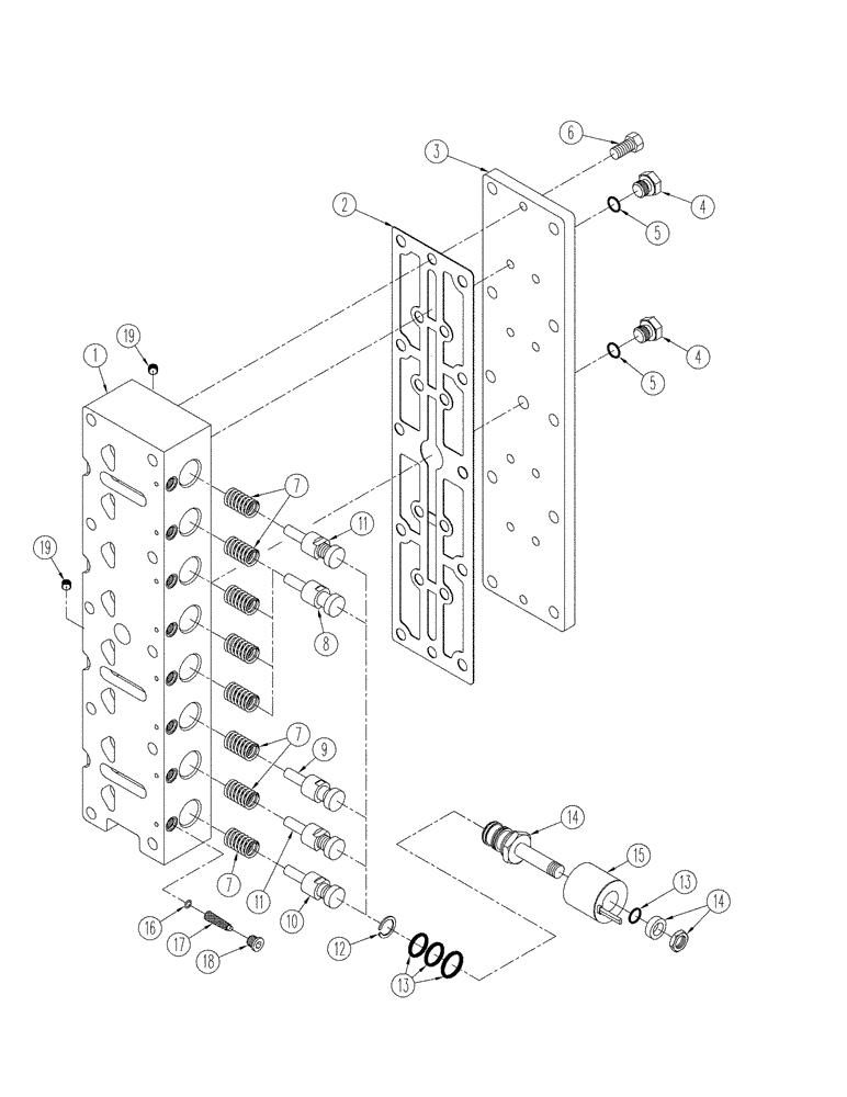 Схема запчастей Case IH STX275 - (06-42) - POWER SHIFT TRANSMISSION - RANGE SELECTOR VALVE (06) - POWER TRAIN