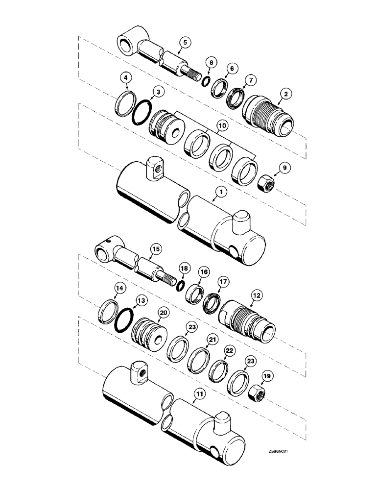 Схема запчастей Case IH 1850 - (7-72) - WELDED DOUBLE ACTING CYLINDERS, 2 ID X 28-11/16 INCH STROKE 