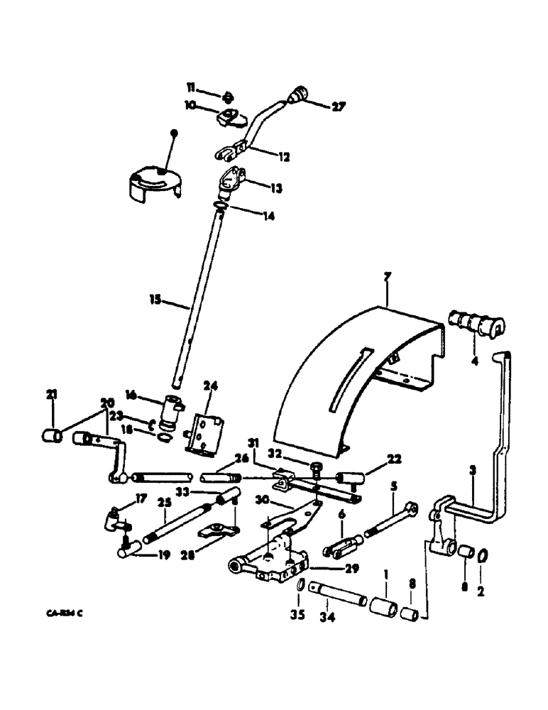 Схема запчастей Case IH 454 - (07-38) - DRIVE TRAIN, TRANSMISSION CONTROLS, HYDROSTATIC DRIVE TRACTORS (04) - Drive Train