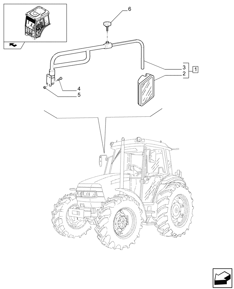 Схема запчастей Case IH JX95 - (1.92.93/02) - (VAR.879) TELESCOPIC REAR VIEW MIRROR - W/CAB (10) - OPERATORS PLATFORM/CAB