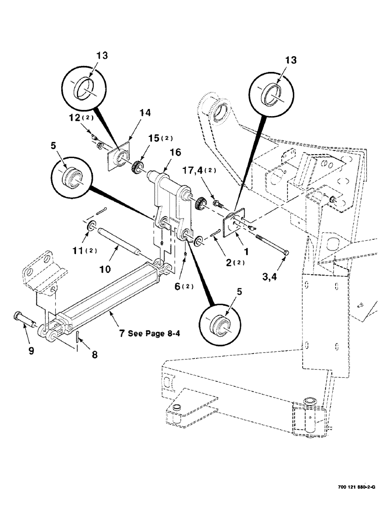 Схема запчастей Case IH 8240 - (2-08) - HEADER LIFT ASSEMBLY (58) - ATTACHMENTS/HEADERS