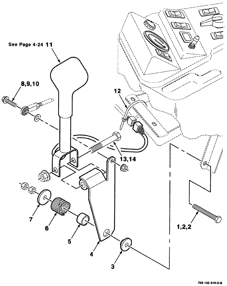 Схема запчастей Case IH 8880HP - (04-022) - CONTROL HANDLE AND MOUNTING ASSEMBLY (33) - BRAKES & CONTROLS