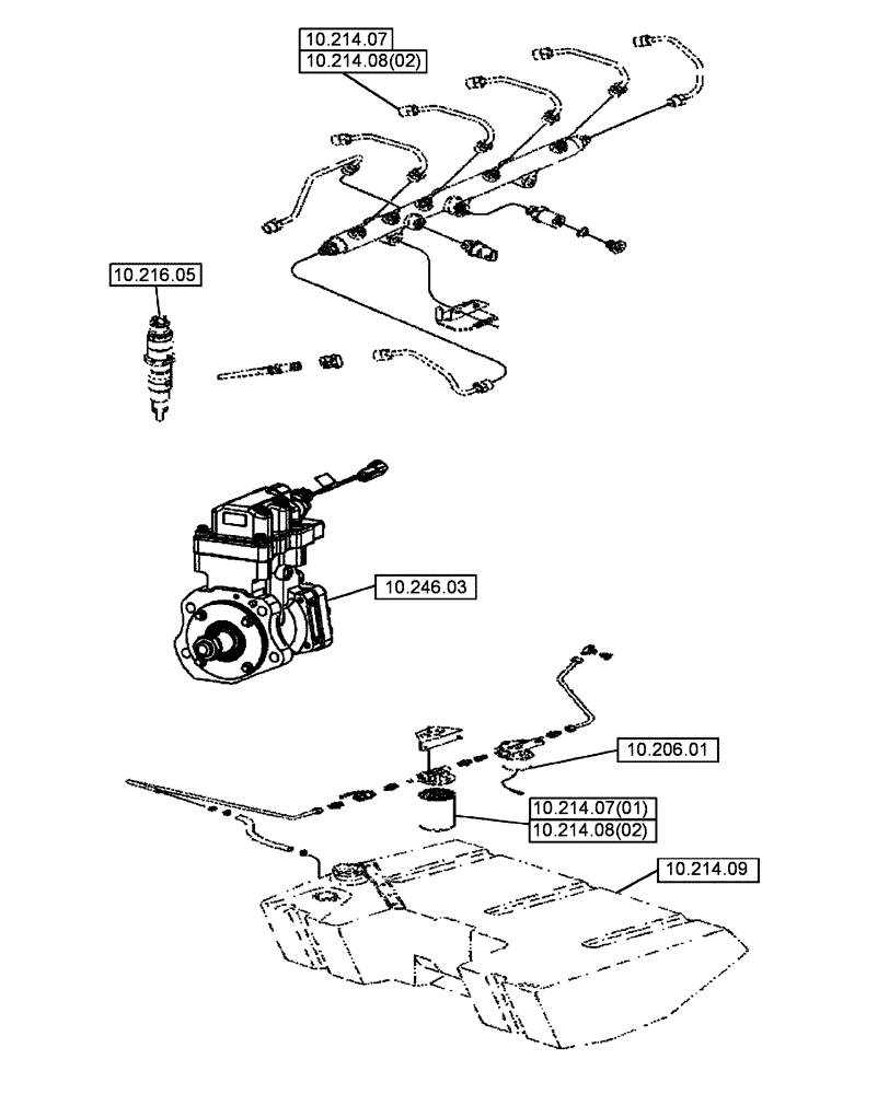 Схема запчастей Case IH 2588 - (10.000.00[03]) - SECTION INDEX - ENGINE - FUEL SYSTEM (10) - ENGINE