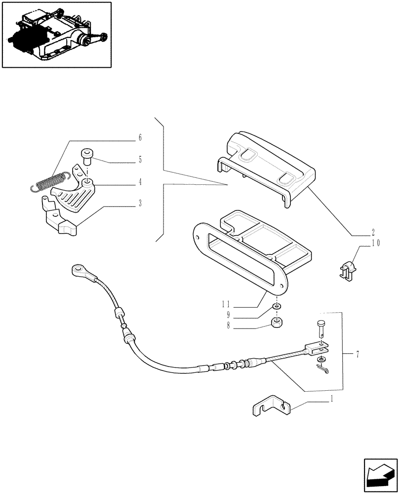 Схема запчастей Case IH JX80 - (1.82.5[03]) - LIFT CONTROLS - LEVERS AND FLEXIBLE CABLE - C6492 (07) - HYDRAULIC SYSTEM