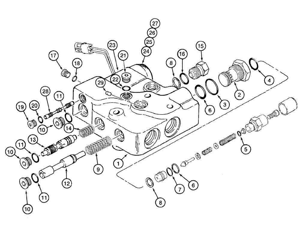 Схема запчастей Case IH 2377 - (08-20) - VALVE ASSY - REEL DRIVE (07) - HYDRAULICS