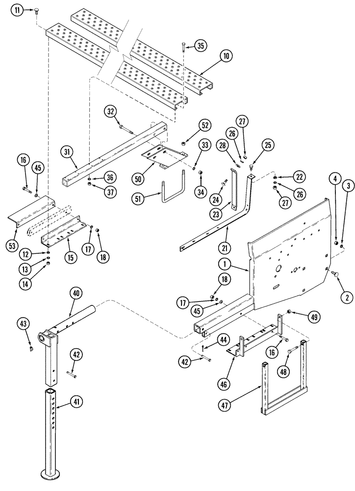 Схема запчастей Case IH 5500 - (9-10) - HOPPER SUPPORTS AND FOOTBOARDS (ASN CKB0030001) (09) - CHASSIS