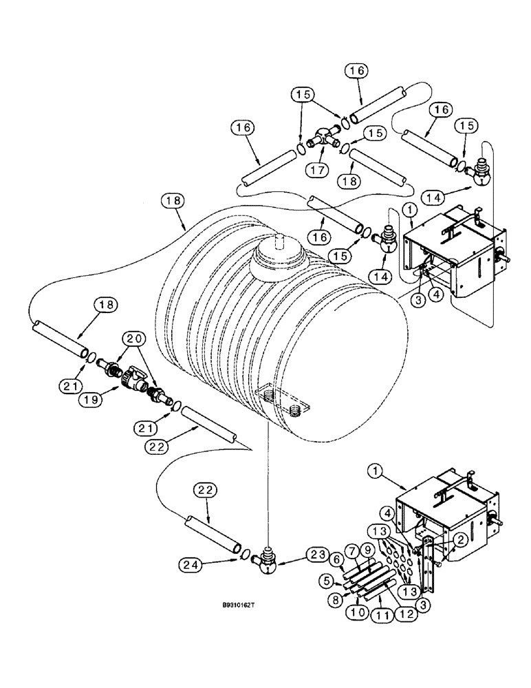 Схема запчастей Case IH 955 - (9F-008) - LIQUID FERTILIZER SQUEEZE PUMP SYSTEM, 12 AND 16 ROW NARROW (09) - CHASSIS/ATTACHMENTS