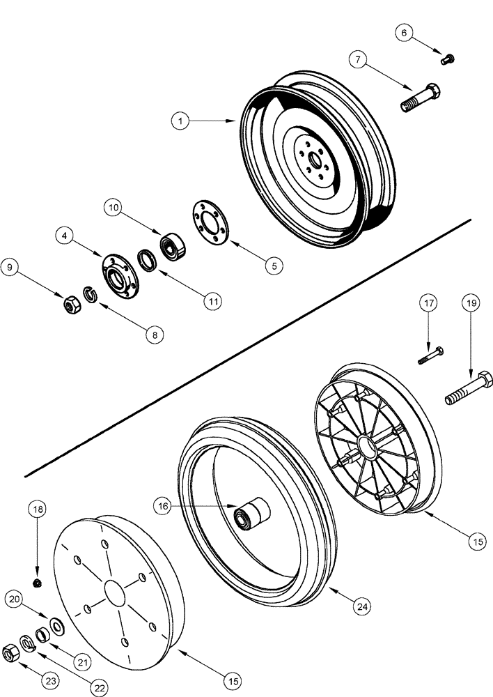 Схема запчастей Case IH 5300 - (9-090) - PRESS WHEEL, STEEL WHEEL, PLASTIC WHEEL (09) - CHASSIS