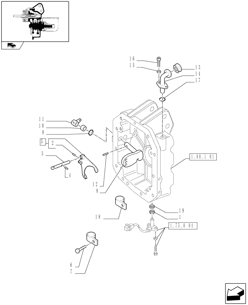 Схема запчастей Case IH MAXXUM 110 - (1.80.1[03]) - POWER TAKE-OFF 540/1000 RPM - OIL FILLER PIPE AND ENGAGEMENT (07) - HYDRAULIC SYSTEM