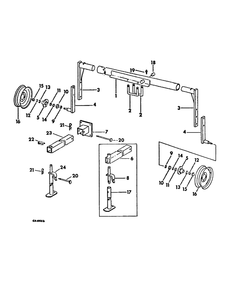 Схема запчастей Case IH 92 - (D-46) - STAND AND TRANSPORT ATTACHMENT, 6 ROW WIDE AND 8 ROW 