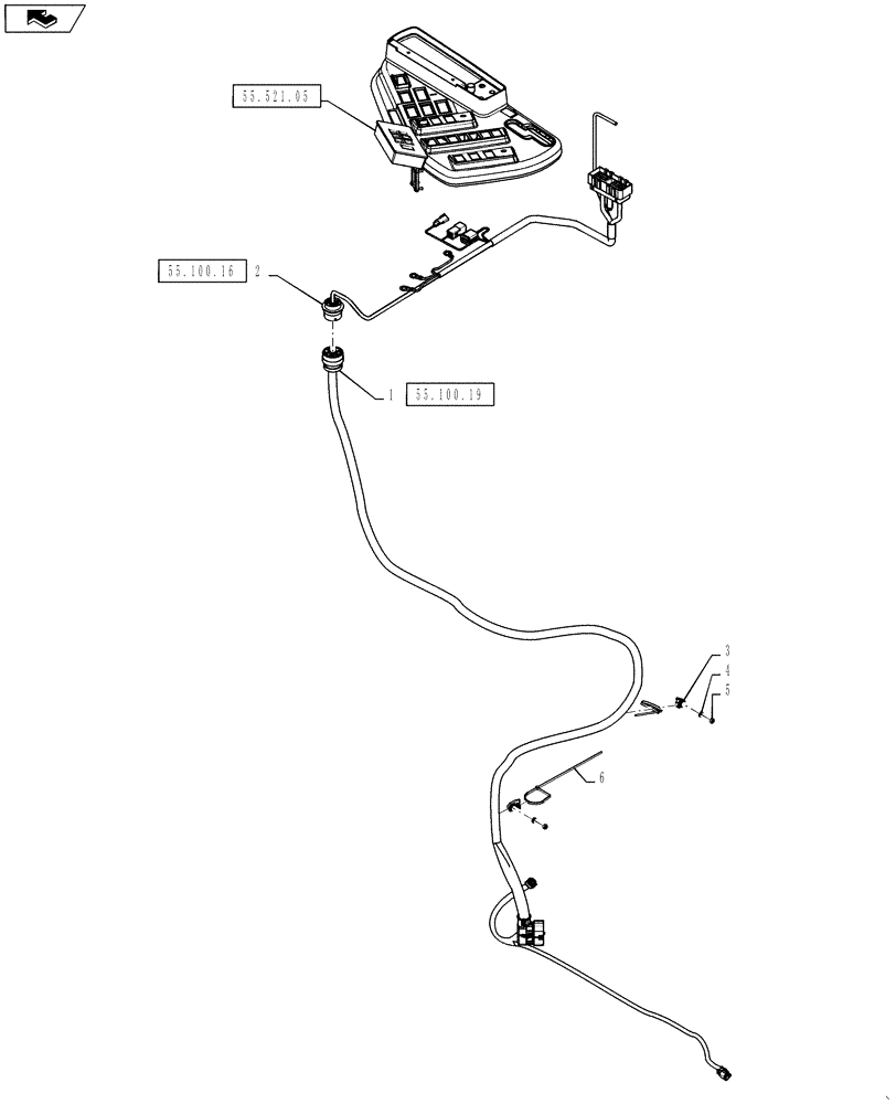 Схема запчастей Case IH TITAN 4530 - (55.513.01) - TRANSMISSION ELECTRICAL, RH CONSOLE AND HARNESSES (55) - ELECTRICAL SYSTEMS