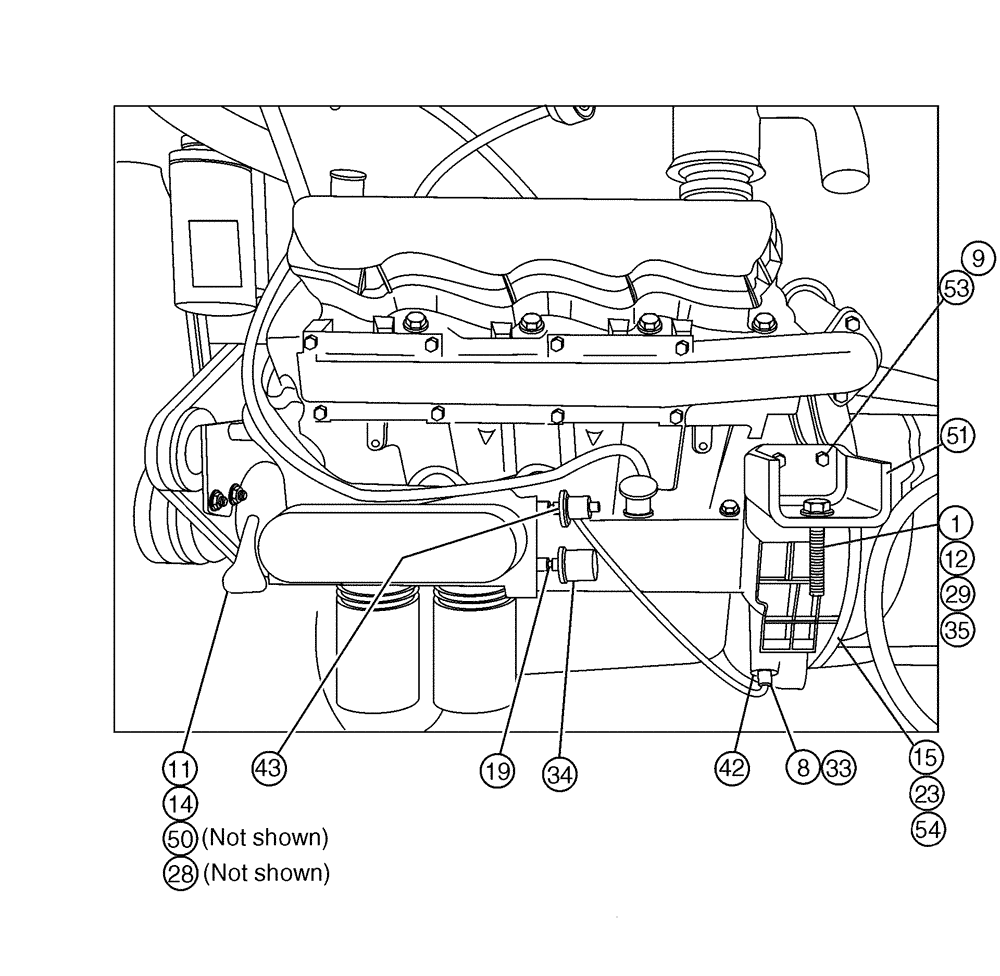 Схема запчастей Case IH 4300 - (02-001[02]) - ENGINE GROUP (4330 ONLY) (01) - ENGINE