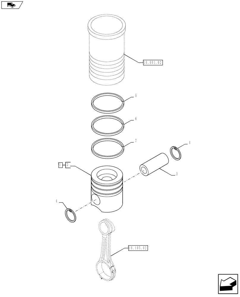 Схема запчастей Case IH F2CFE613R A021 - (10.105.01) - PISTON - ENGINE (5801379863) (10) - ENGINE