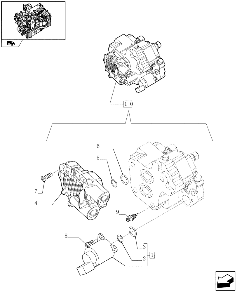 Схема запчастей Case IH PUMA 115 - (0.14.0/ A) - INJECTION PUMP - COMPONENTS (01) - ENGINE