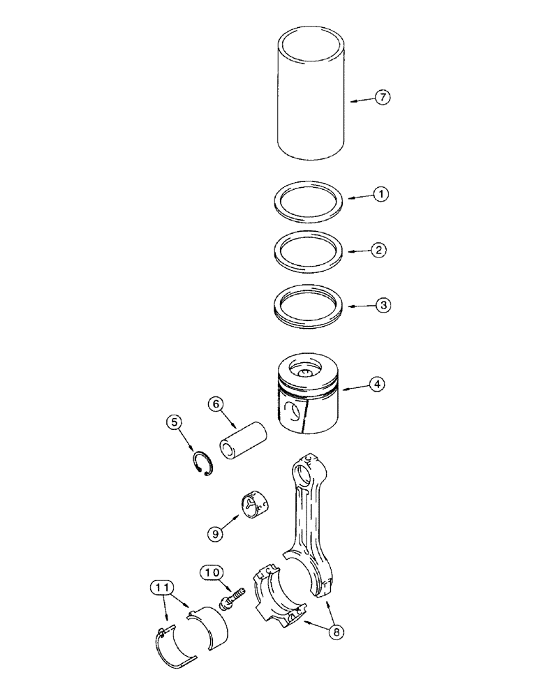 Схема запчастей Case IH 8850 - (10-70) - PISTONS AND CONNECTING RODS, SERIAL NUMBER CFH0099165 AND LATER (02) - ENGINE