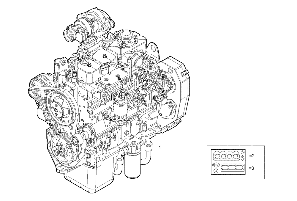 Схема запчастей Case IH F4BE0484F D601 - (0100.154) - COMPLETE ENGINE 