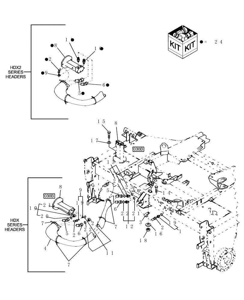 Схема запчастей Case IH WDX1101 - (050A) - HYDRAULIC HEADER DRIVE (35) - HYDRAULIC SYSTEMS