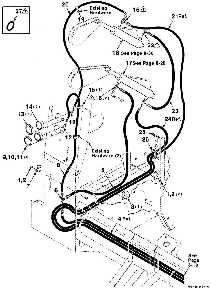 Схема запчастей Case IH RS561A - (8-012) - HYDRAULIC CONTROL ASSEMBLY,  RIGHT, BALE TENSION (07) - HYDRAULICS