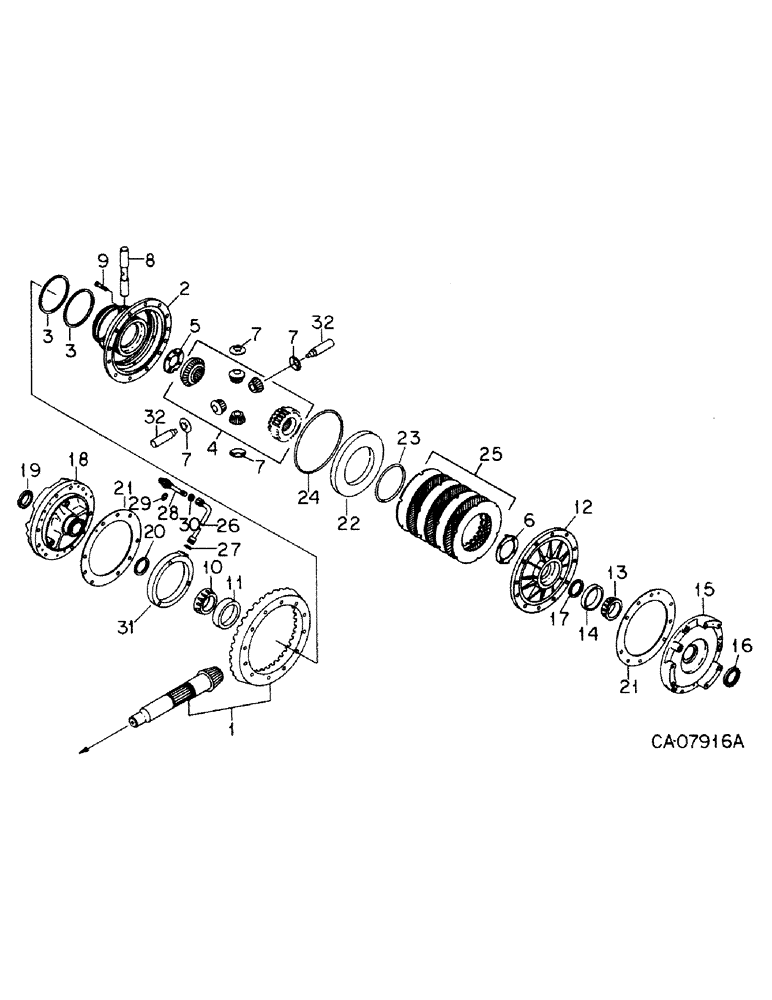 Схема запчастей Case IH 5288 - (07-34) - DRIVE TRAIN, DIFFERENTIAL AND BEVEL GEARS, 5288 TRACTOR (04) - Drive Train