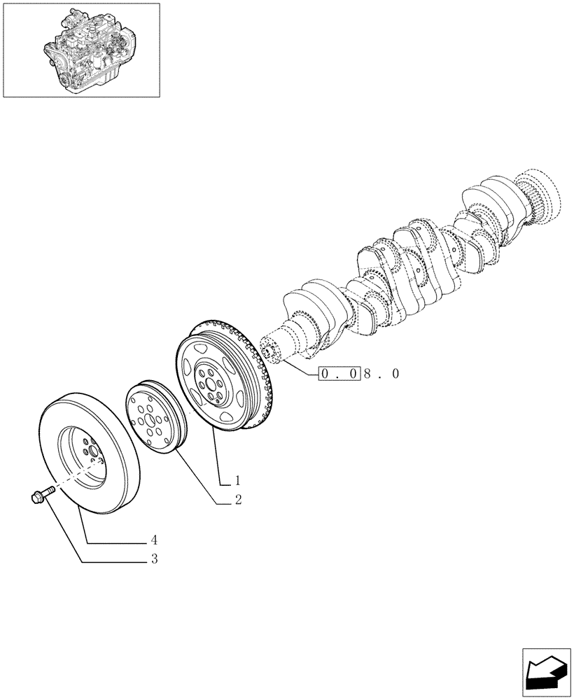 Схема запчастей Case IH F4GE9684C J600 - (0.08.4[01]) - PULLEY - CRANKSHAFT (504062760) 