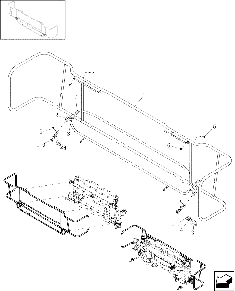 Схема запчастей Case IH 7010 - (88.210.09[01]) - FRONT GUARD GERMANY MY2010 (88) - ACCESSORIES