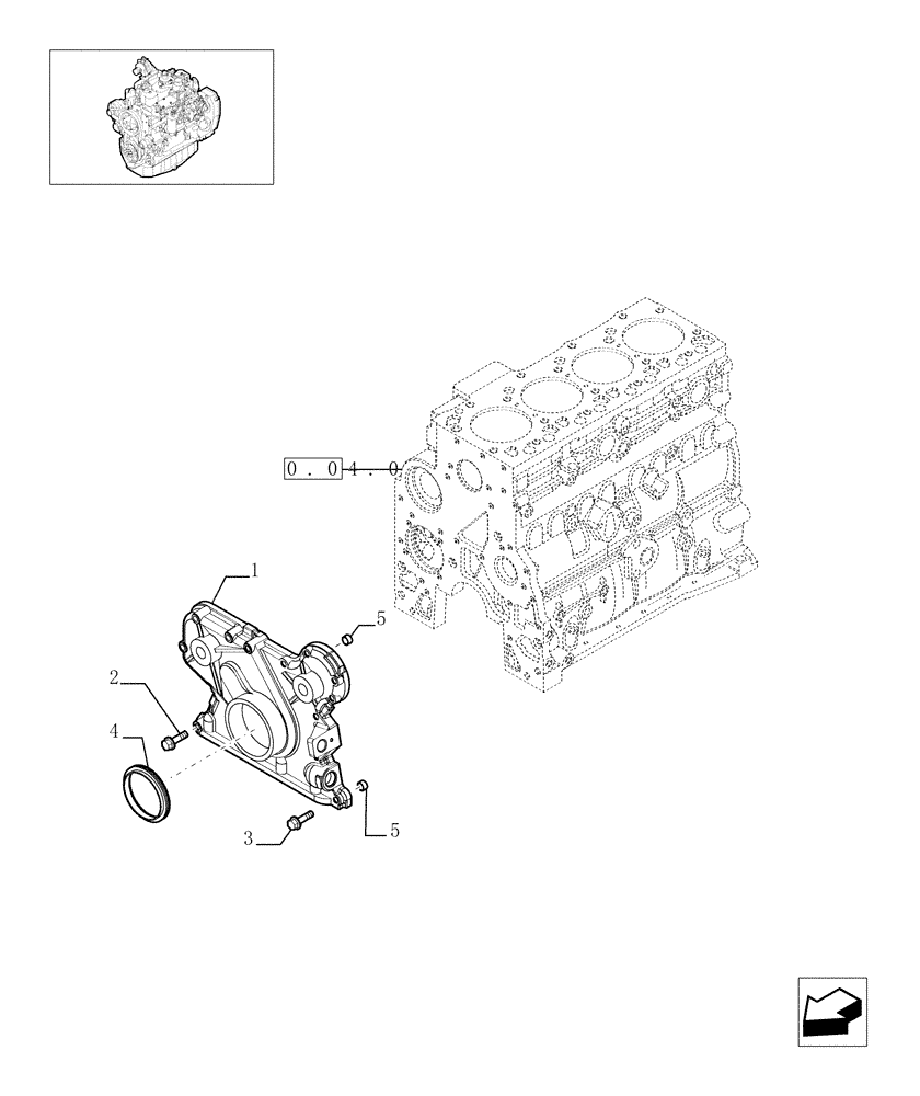 Схема запчастей Case IH F4GE9484A J602 - (0.04.3[02]) - CRANKCASE COVERS (4892078) 