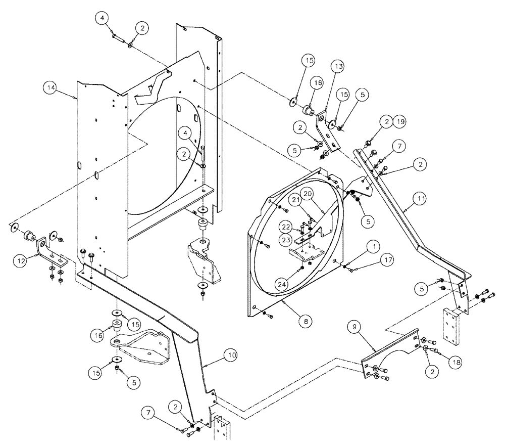 Схема запчастей Case IH SPX3200 - (03-041) - SHROUD MOUNTING GROUP (01) - ENGINE