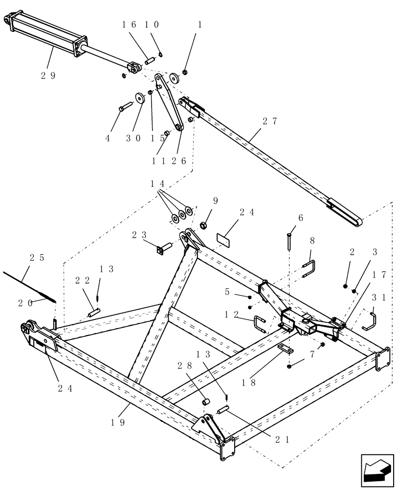 Схема запчастей Case IH PTX300 - (1.041.1) - 9 FT WING ASSEMBLY ASN CBJ0015121 (12) - FRAME