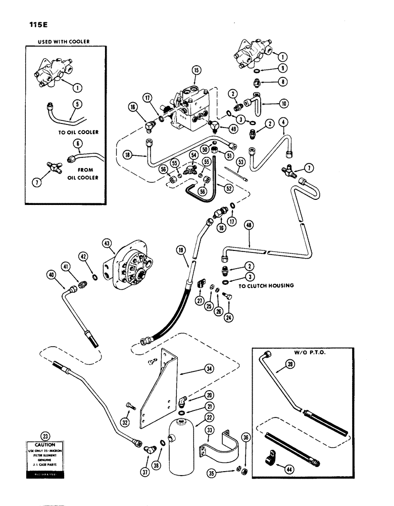 Схема запчастей Case IH 770 - (115E) - HYDROSTATIC STEERING SYSTEM, W/POWER BRAKES, MECHANICAL SHIFT,USED PRIOR TO TRAC. SER. NO. 8675001 (05) - STEERING