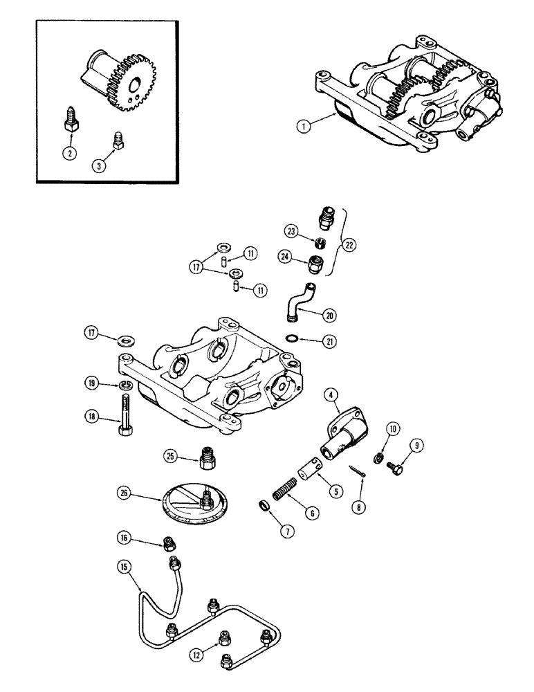 Схема запчастей Case IH 870 - (024) - 2 GEAR BALANCER & OIL PUMP, (336B) DIESEL ENGINE (02) - ENGINE