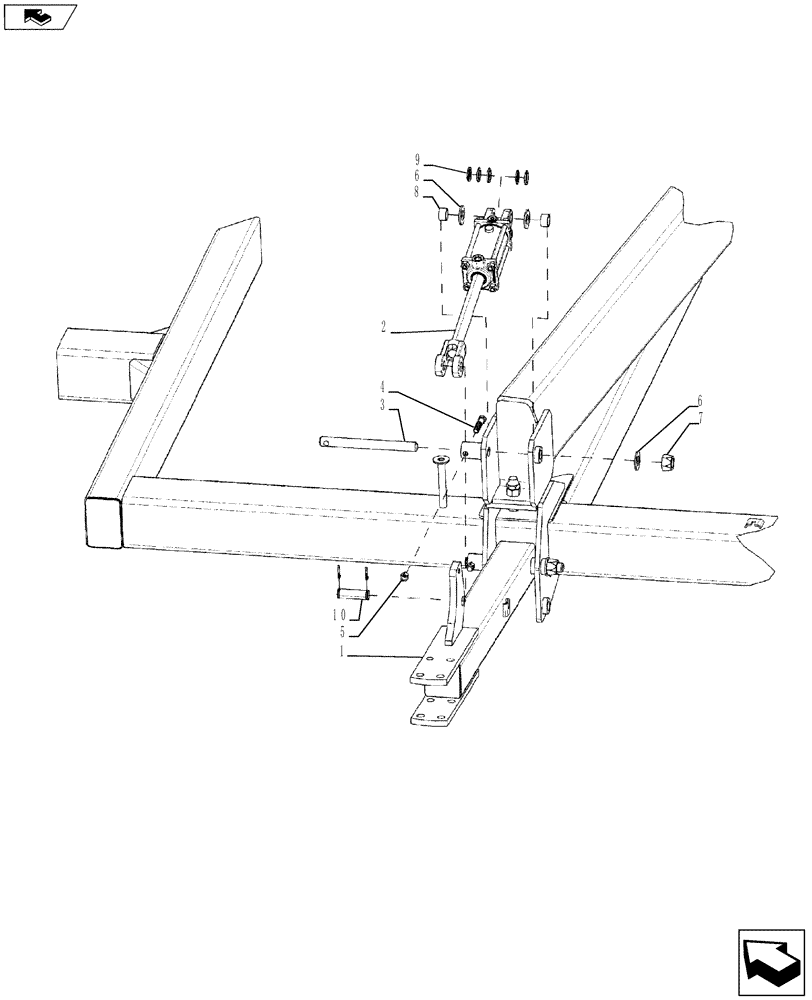 Схема запчастей Case IH 870 - (39.100.17[01]) - REAR DISK LEVELER LIFT ARMS (39) - FRAMES AND BALLASTING