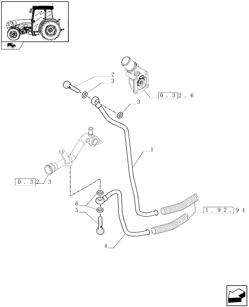 Схема запчастей Case IH FARMALL 75N - (1.92.94[04]) - CAB - HEATING SYSTEM - PIPES (10) - OPERATORS PLATFORM/CAB