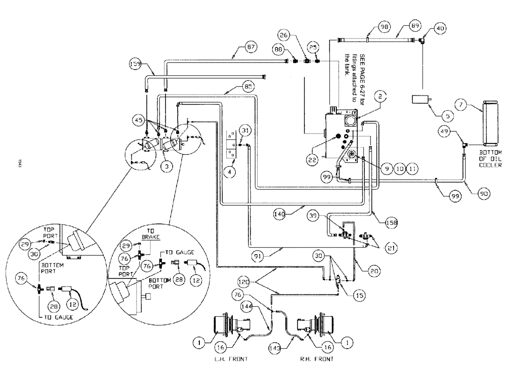 Схема запчастей Case IH SPX3185 - (06-004) - HYDRAULIC PLUMBING - HYDROSTATIC PUMP 7 - BANK VALVE Hydraulic Plumbing