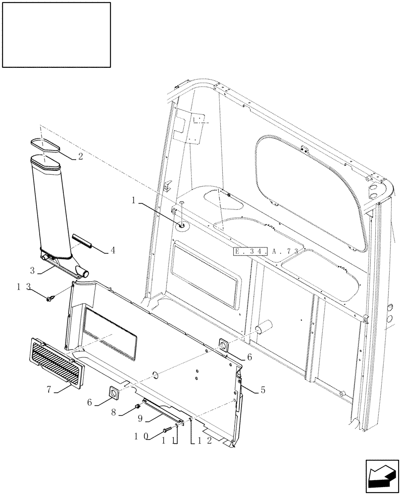 Схема запчастей Case IH AFX8010 - (E.40.D.38) - REAR PANEL, LOWER E - Body and Structure