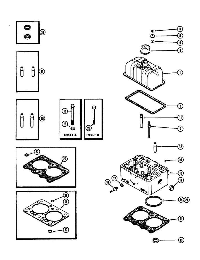 Схема запчастей Case IH 1060 - (378) - CYLINDER HEAD ASSEMBLY, (301) DIESEL ENGINE (10) - ENGINE