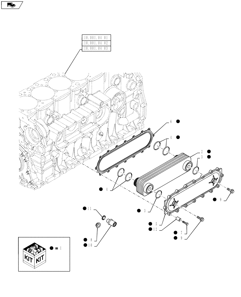 Схема запчастей Case IH 7120 - (10.408.03[01]) - HEAT EXCHANGER - 7120/7120(LA) (10) - ENGINE