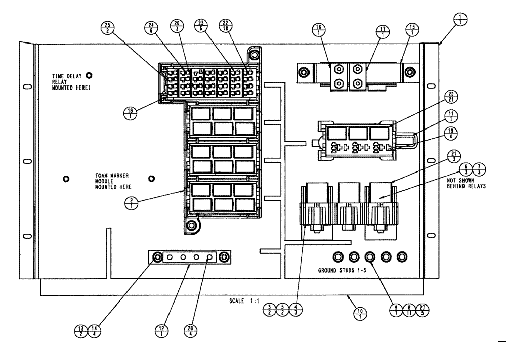 Схема запчастей Case IH SPX3200 - (12-010) - ELECTRICAL PANEL ASSEMBLY (06) - ELECTRICAL